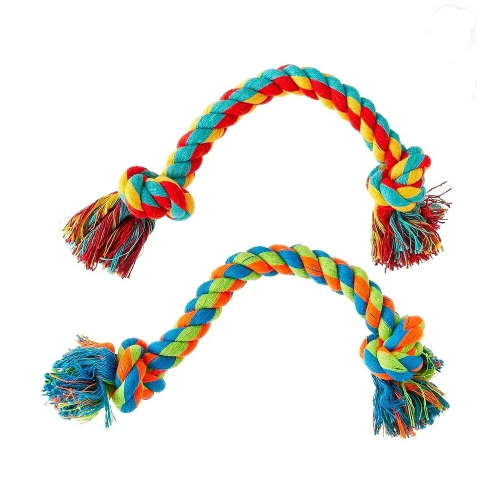 Tug Buddy Braided Rope Chew Dog Toy Size Small - Two Pack - Level 1